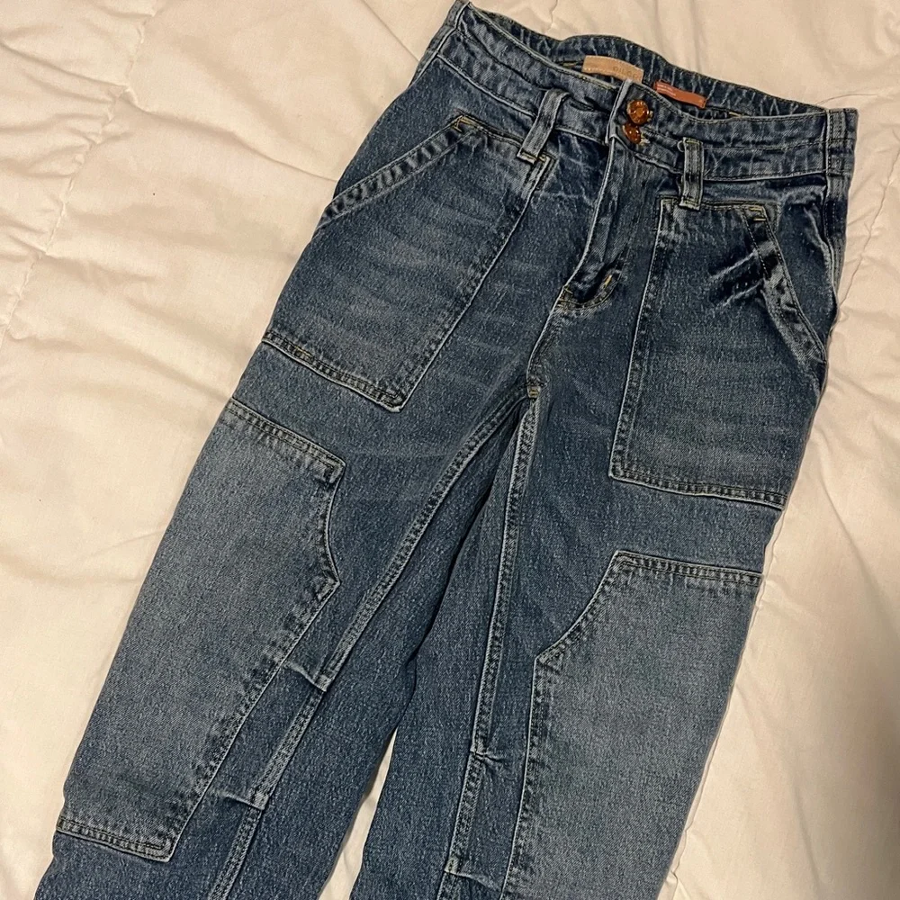 Pilcro Anthropologie work pants, Denim carpenter style. - Picture 2 of 7